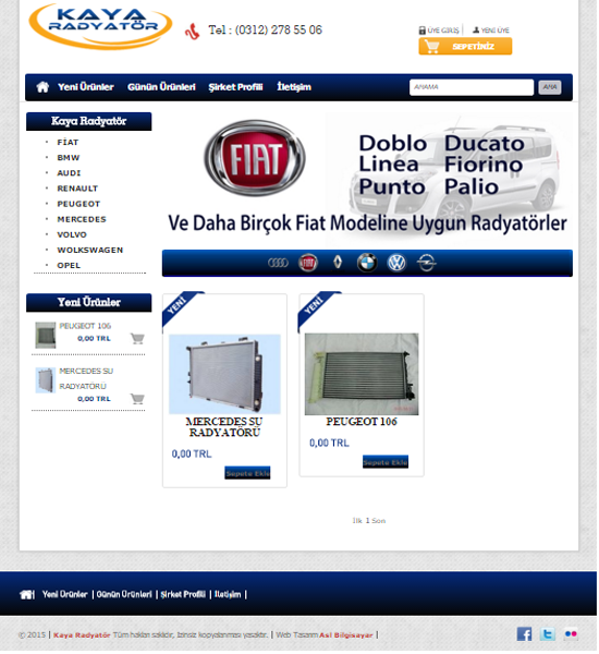 Kaya Radyatör E-Ticaret Yazılımı